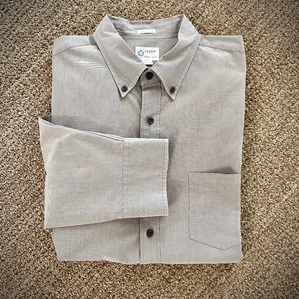 J. Crew Men's Long Sleeved Button Down Shirt - 16-16.5 neck